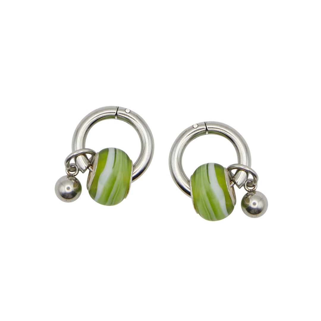 whirl earrings-green