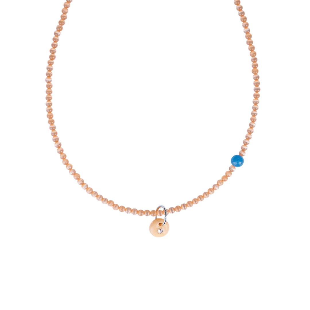 apricot cateye necklace
