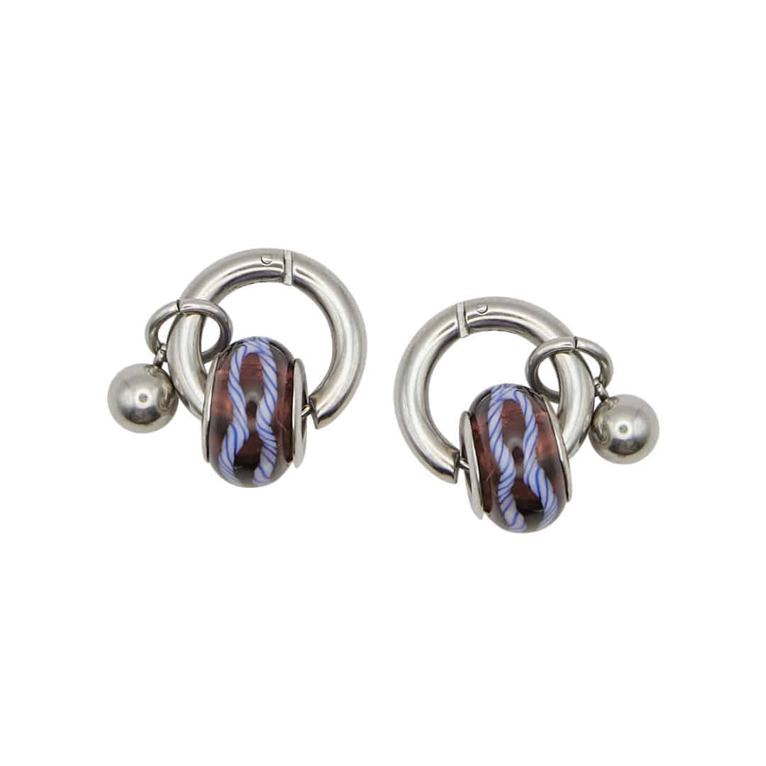 whirl earrings-blue